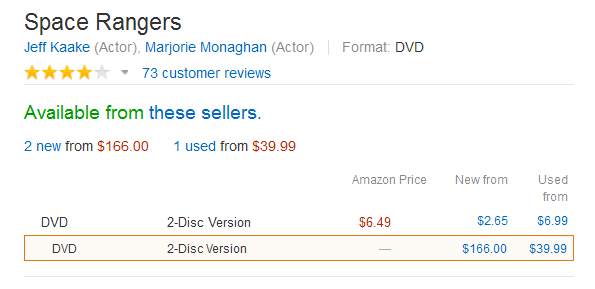 An image captured from Amazon.com under the listing Space Rangers.